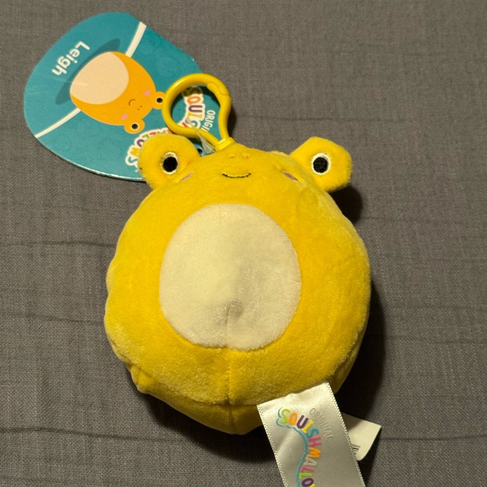 Squishmallows Bright Yellow Frog Plush Leigh NWT 4 in